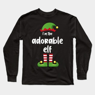 I'm The Adorable Elf Family Matching Christmas Pajama Gifts Long Sleeve T-Shirt